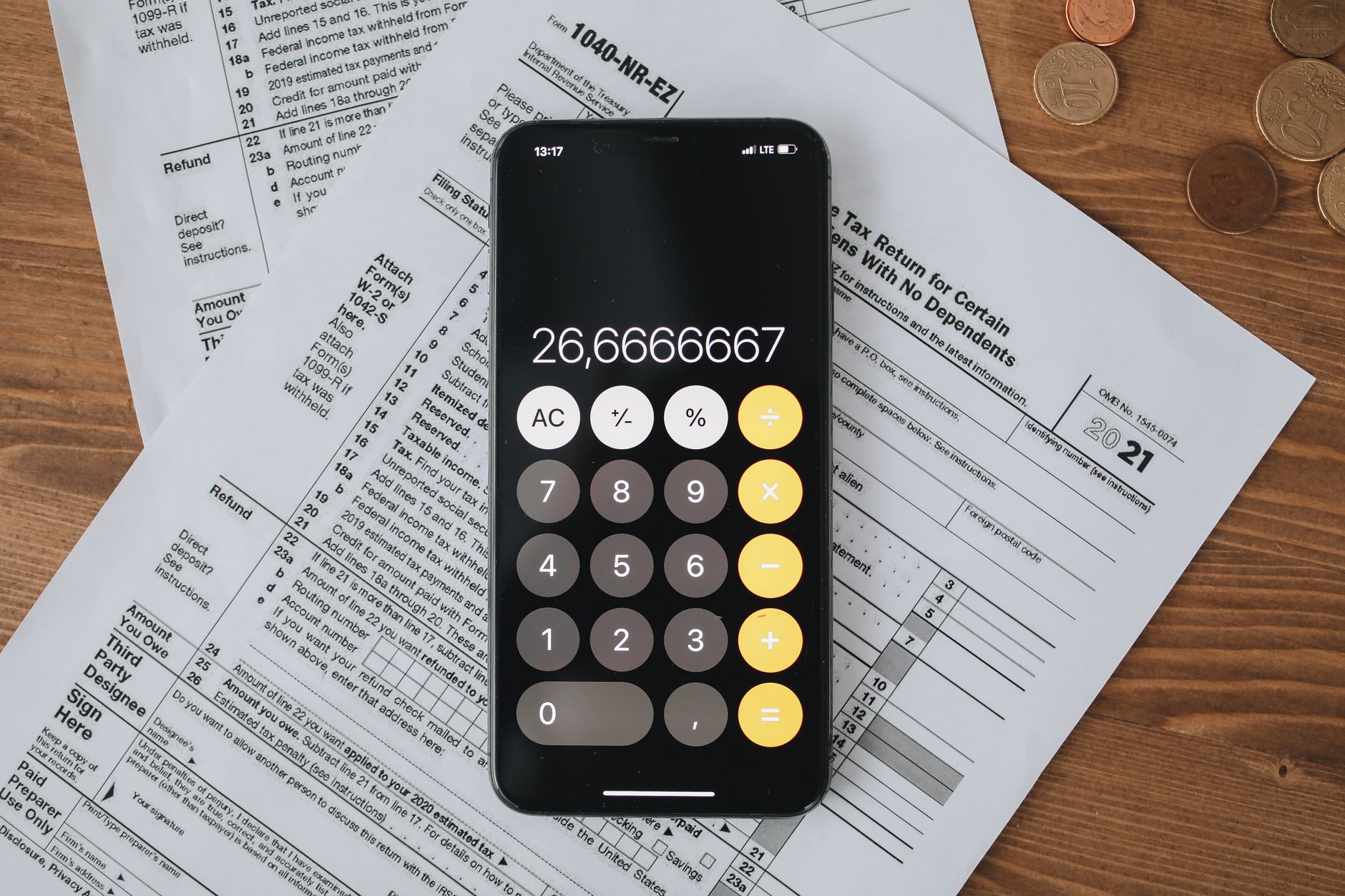 A calculator resting on top of 2026 tax forms with a pen indicating income limit calculations